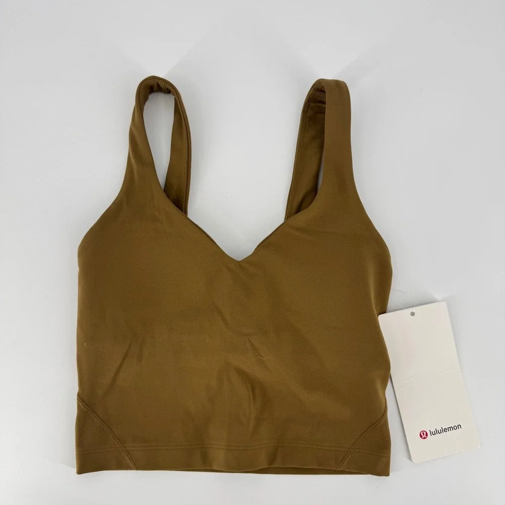 Lululemon Align Tank Built-In‎ Bra Cropped Brown Size 0 NWT
